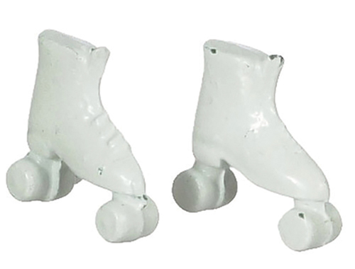 1/2" Scale Roller Skates, White